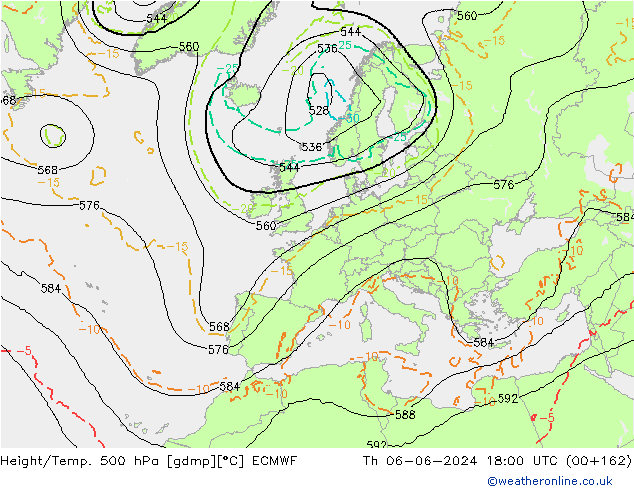 Z500/Rain (+SLP)/Z850 ECMWF gio 06.06.2024 18 UTC