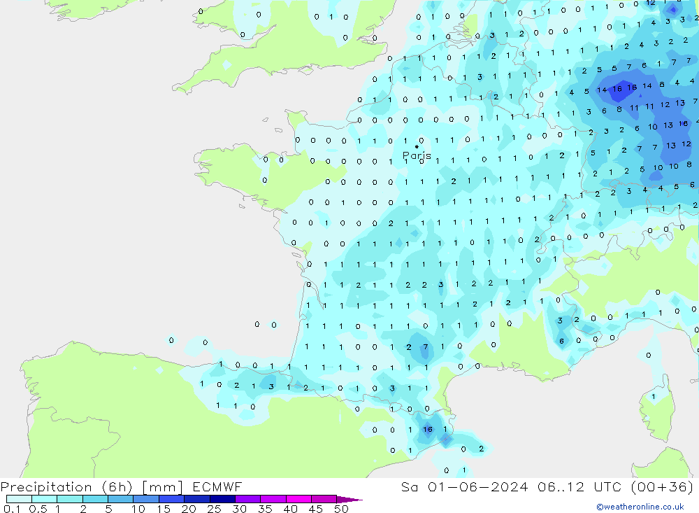 Z500/Rain (+SLP)/Z850 ECMWF  01.06.2024 12 UTC