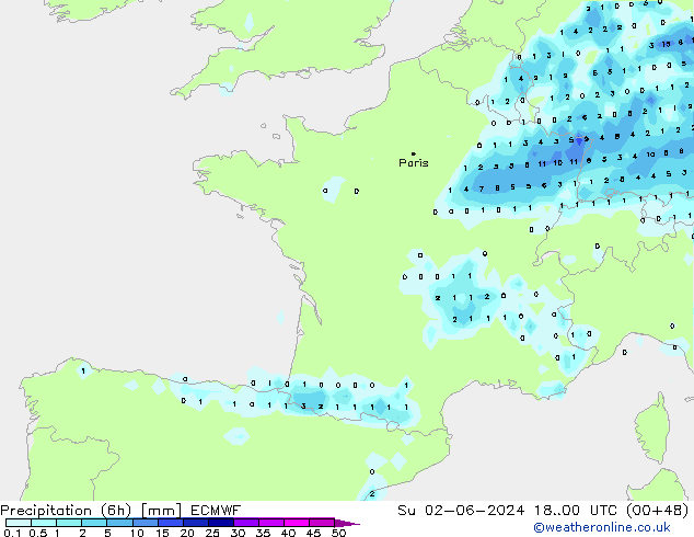 Z500/Rain (+SLP)/Z850 ECMWF dim 02.06.2024 00 UTC