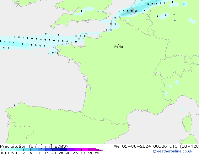 Z500/Rain (+SLP)/Z850 ECMWF mié 05.06.2024 06 UTC