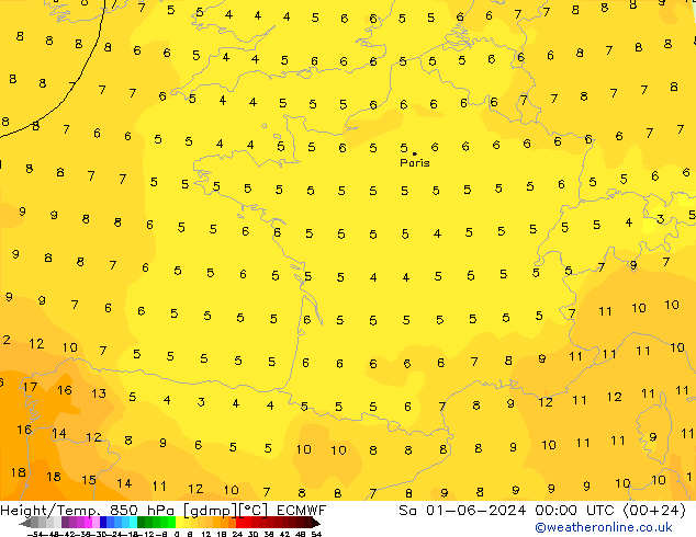 Z500/Rain (+SLP)/Z850 ECMWF Sáb 01.06.2024 00 UTC