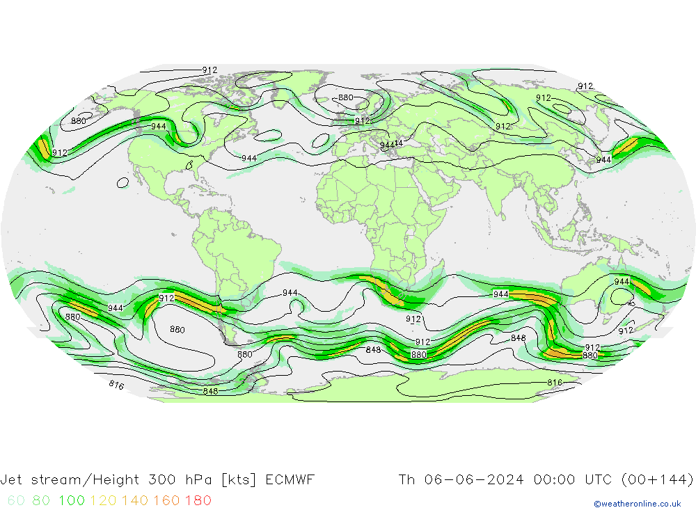 Straalstroom ECMWF do 06.06.2024 00 UTC