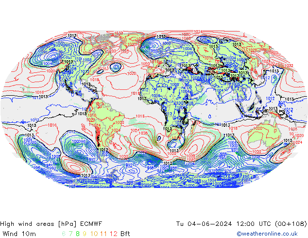 High wind areas ECMWF Tu 04.06.2024 12 UTC