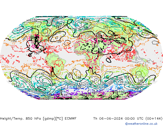 Height/Temp. 850 hPa ECMWF Čt 06.06.2024 00 UTC