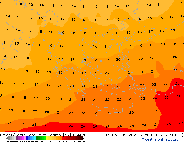 Z500/Rain (+SLP)/Z850 ECMWF jue 06.06.2024 00 UTC