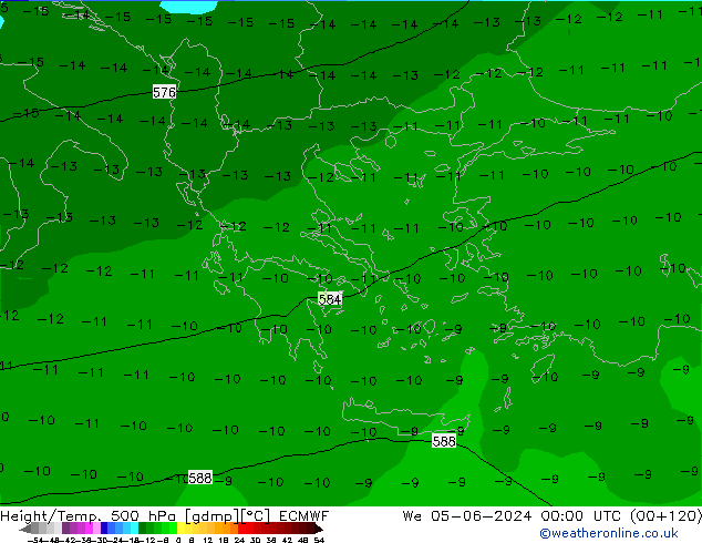 Height/Temp. 500 гПа ECMWF ср 05.06.2024 00 UTC