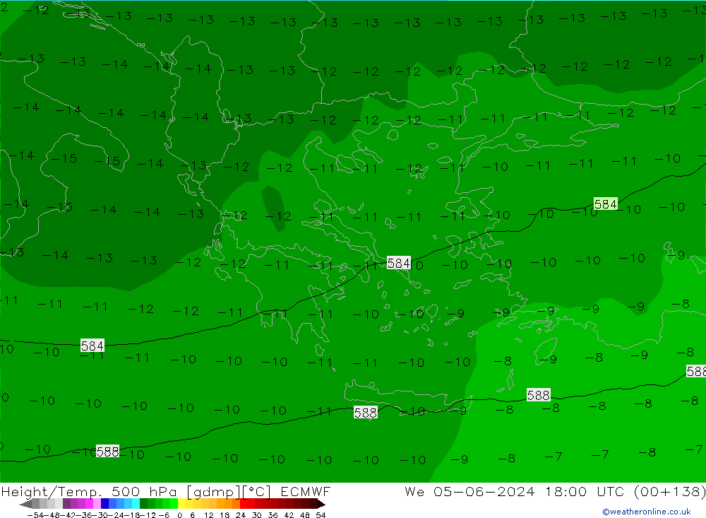 Z500/Rain (+SLP)/Z850 ECMWF We 05.06.2024 18 UTC