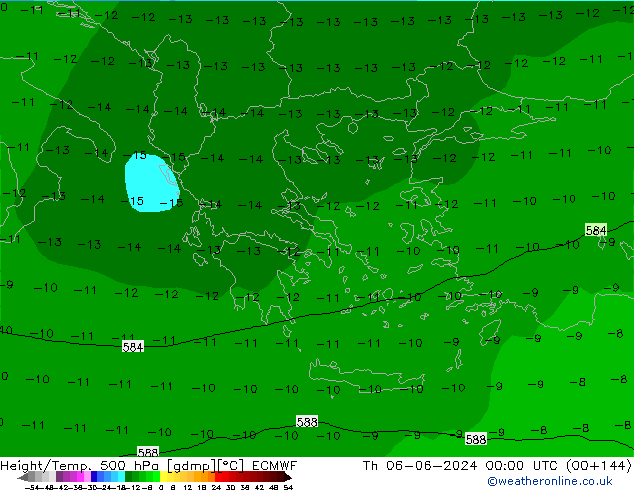 Z500/Rain (+SLP)/Z850 ECMWF jue 06.06.2024 00 UTC