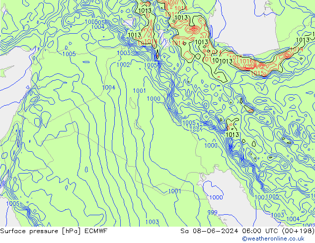 ciśnienie ECMWF so. 08.06.2024 06 UTC