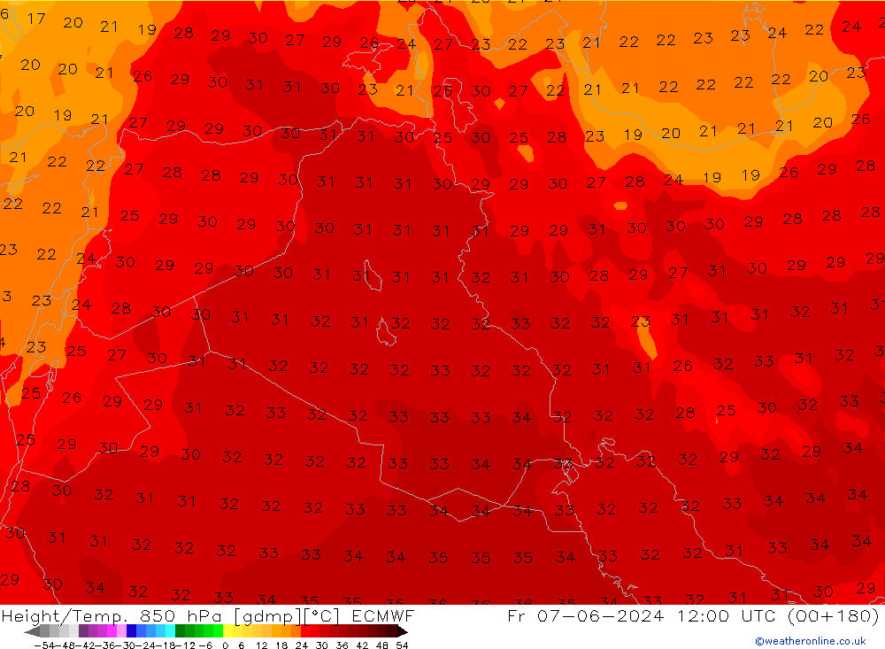 Z500/Rain (+SLP)/Z850 ECMWF Sex 07.06.2024 12 UTC