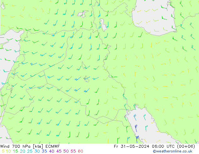 Wind 700 hPa ECMWF vr 31.05.2024 06 UTC