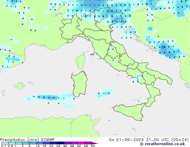 Précipitation ECMWF sam 01.06.2024 00 UTC