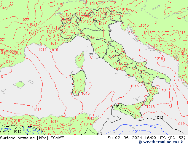 Bodendruck ECMWF So 02.06.2024 15 UTC