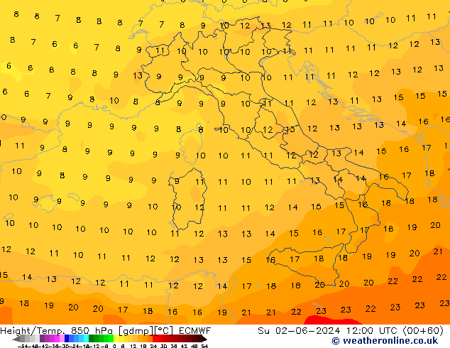 Z500/Rain (+SLP)/Z850 ECMWF Ne 02.06.2024 12 UTC