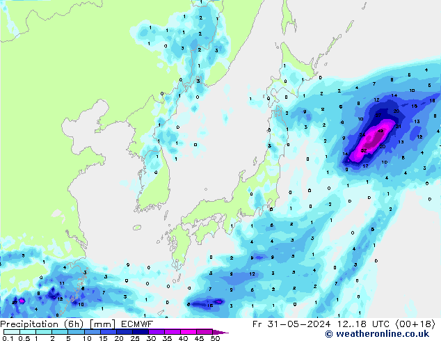 Z500/Regen(+SLP)/Z850 ECMWF vr 31.05.2024 18 UTC