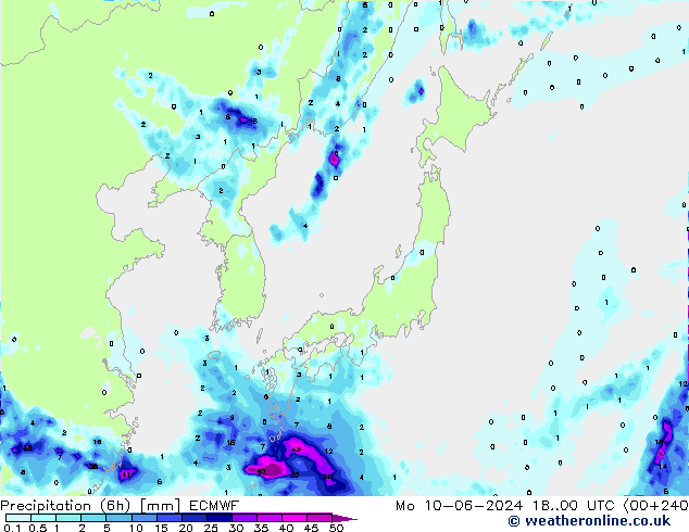 Z500/Rain (+SLP)/Z850 ECMWF Mo 10.06.2024 00 UTC