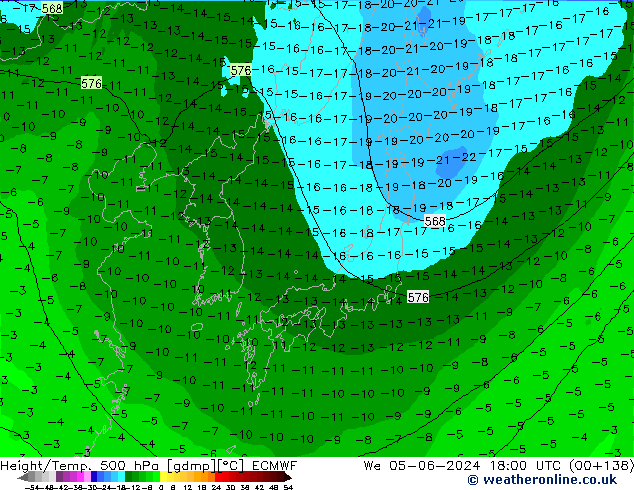 Z500/Rain (+SLP)/Z850 ECMWF śro. 05.06.2024 18 UTC