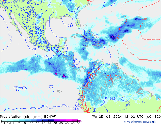 Z500/Yağmur (+YB)/Z850 ECMWF Çar 05.06.2024 00 UTC