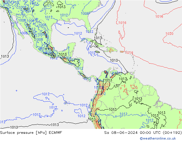 Yer basıncı ECMWF Cts 08.06.2024 00 UTC