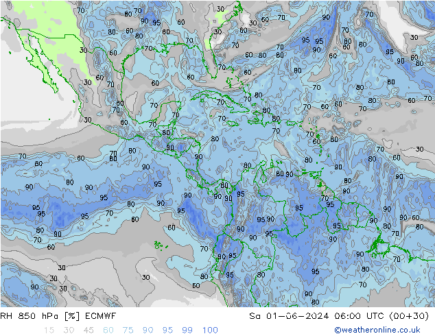 RV 850 hPa ECMWF za 01.06.2024 06 UTC