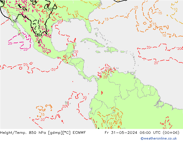 Z500/Yağmur (+YB)/Z850 ECMWF Cu 31.05.2024 06 UTC