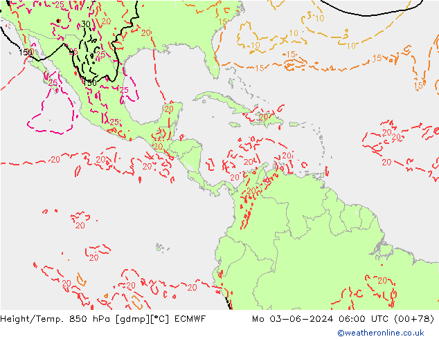 Z500/Rain (+SLP)/Z850 ECMWF Po 03.06.2024 06 UTC