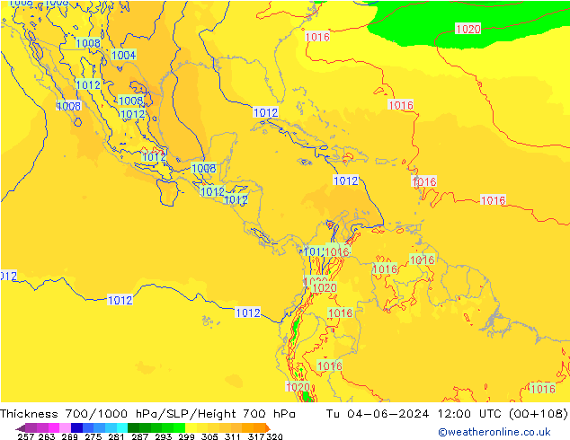 Dikte700-1000 hPa ECMWF di 04.06.2024 12 UTC