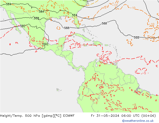 Z500/Yağmur (+YB)/Z850 ECMWF Cu 31.05.2024 06 UTC