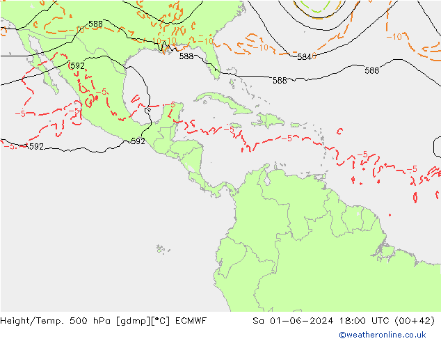 Z500/Rain (+SLP)/Z850 ECMWF Sa 01.06.2024 18 UTC