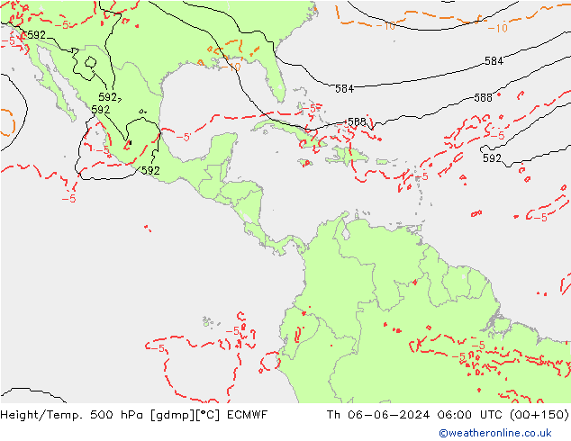 Z500/Rain (+SLP)/Z850 ECMWF Th 06.06.2024 06 UTC