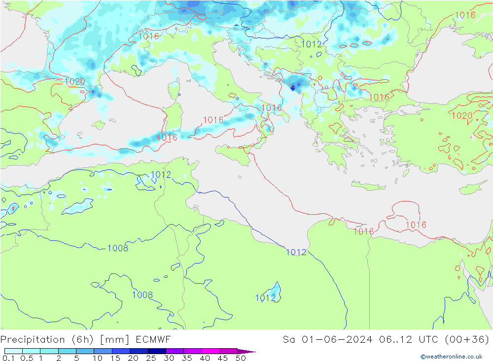 Z500/Rain (+SLP)/Z850 ECMWF  01.06.2024 12 UTC