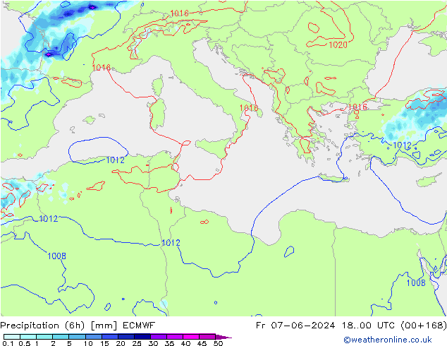 Z500/Rain (+SLP)/Z850 ECMWF  07.06.2024 00 UTC