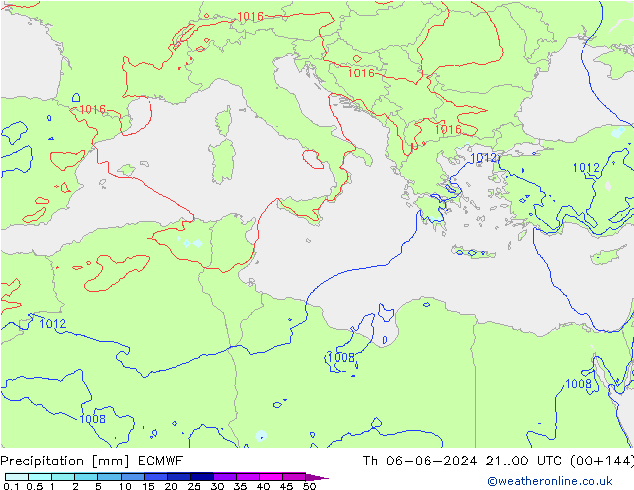 Srážky ECMWF Čt 06.06.2024 00 UTC