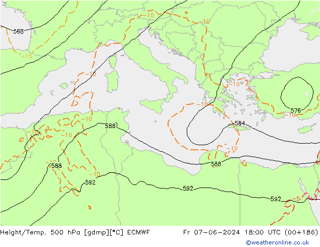 Z500/Rain (+SLP)/Z850 ECMWF ��� 07.06.2024 18 UTC