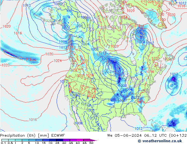 Z500/Regen(+SLP)/Z850 ECMWF wo 05.06.2024 12 UTC