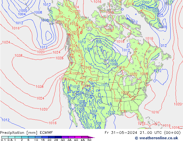 Niederschlag ECMWF Fr 31.05.2024 00 UTC