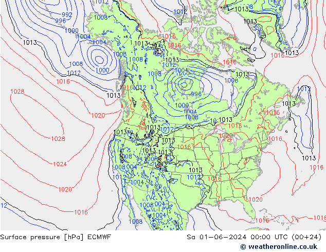 Yer basıncı ECMWF Cts 01.06.2024 00 UTC