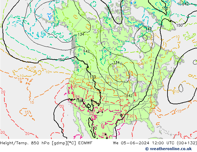 Z500/Regen(+SLP)/Z850 ECMWF wo 05.06.2024 12 UTC