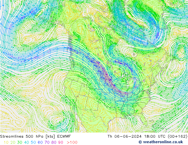 Streamlines 500 hPa ECMWF Th 06.06.2024 18 UTC