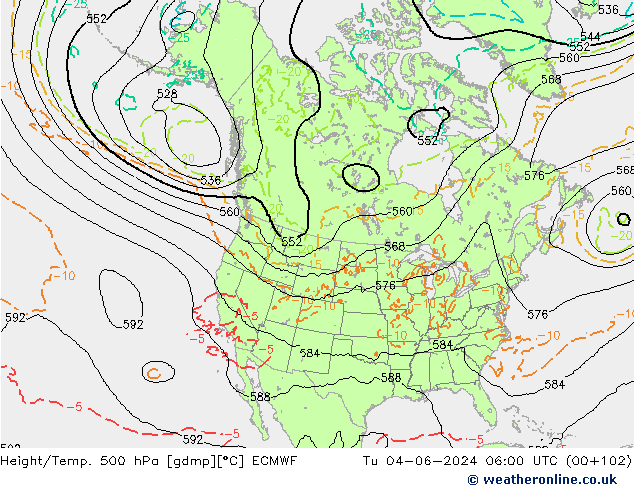 Z500/Rain (+SLP)/Z850 ECMWF Di 04.06.2024 06 UTC