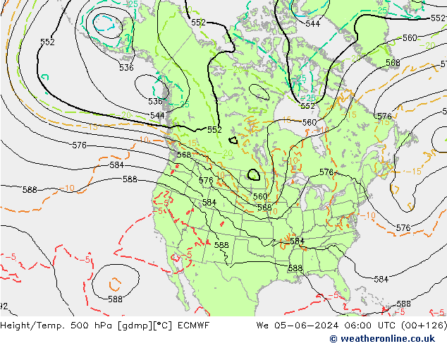 Z500/Regen(+SLP)/Z850 ECMWF wo 05.06.2024 06 UTC