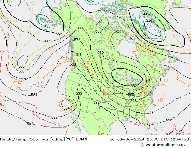 Z500/Yağmur (+YB)/Z850 ECMWF Cts 08.06.2024 06 UTC