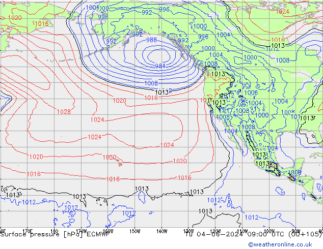 Luchtdruk (Grond) ECMWF di 04.06.2024 09 UTC