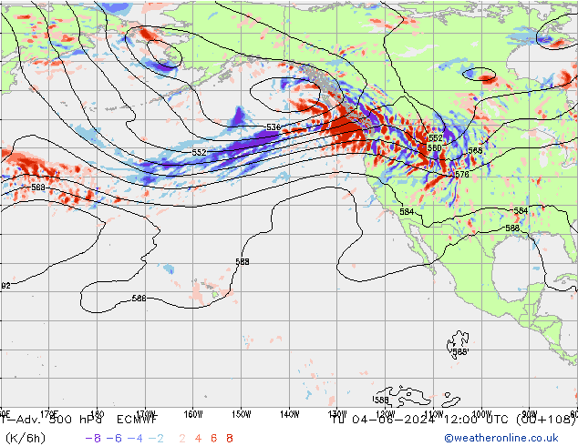 T-Adv. 500 hPa ECMWF Di 04.06.2024 12 UTC