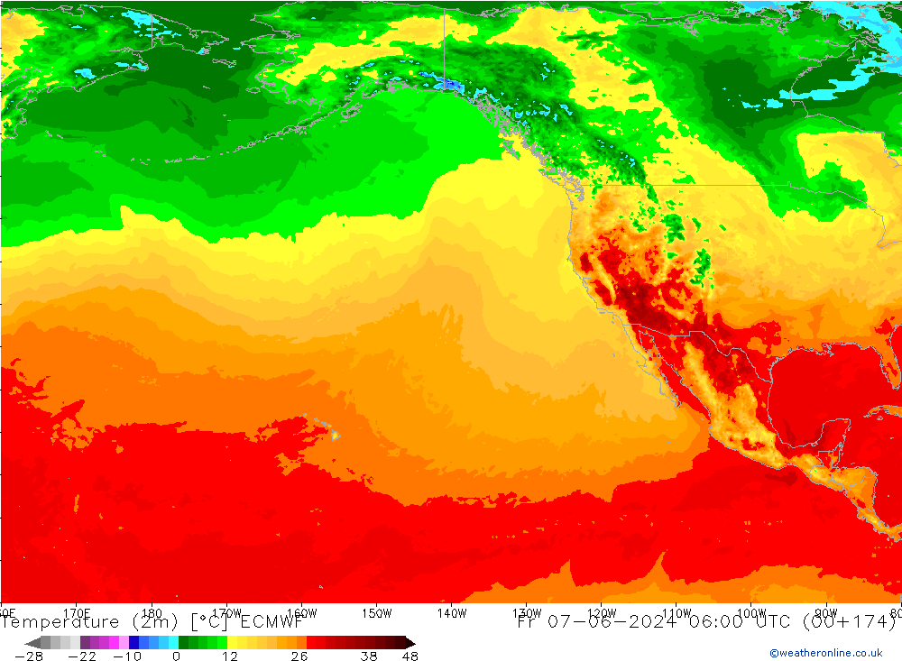 Temperatura (2m) ECMWF ven 07.06.2024 06 UTC
