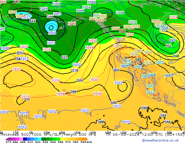 Dikte 500-1000hPa ECMWF do 06.06.2024 12 UTC