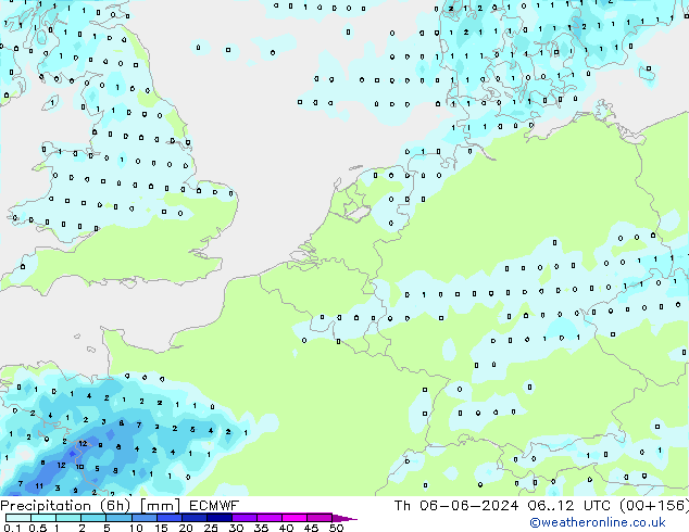 Z500/Rain (+SLP)/Z850 ECMWF Th 06.06.2024 12 UTC