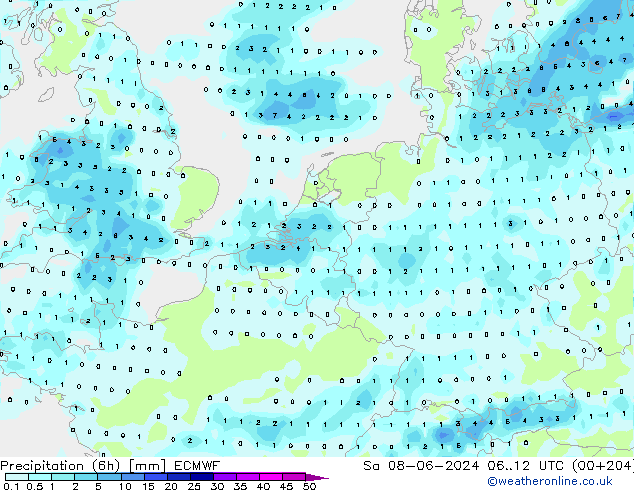 Z500/Rain (+SLP)/Z850 ECMWF  08.06.2024 12 UTC