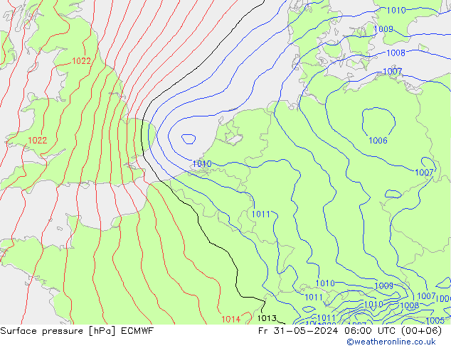 Yer basıncı ECMWF Cu 31.05.2024 06 UTC