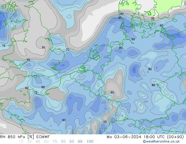 RH 850 hPa ECMWF Mo 03.06.2024 18 UTC